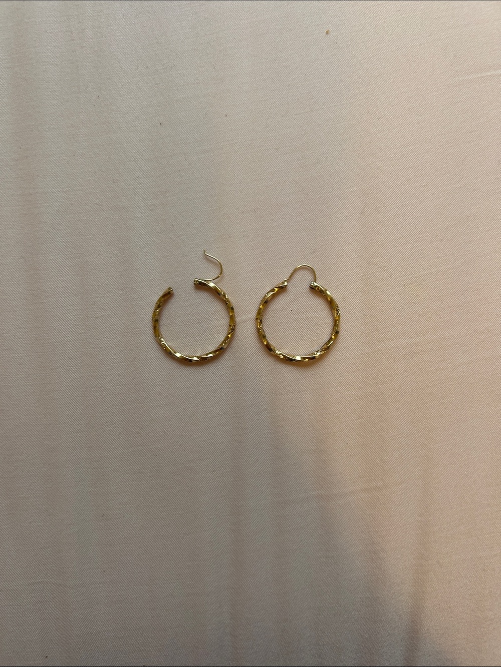 Vintage Gold Twisted Hoop Earrings - Women Jewelry